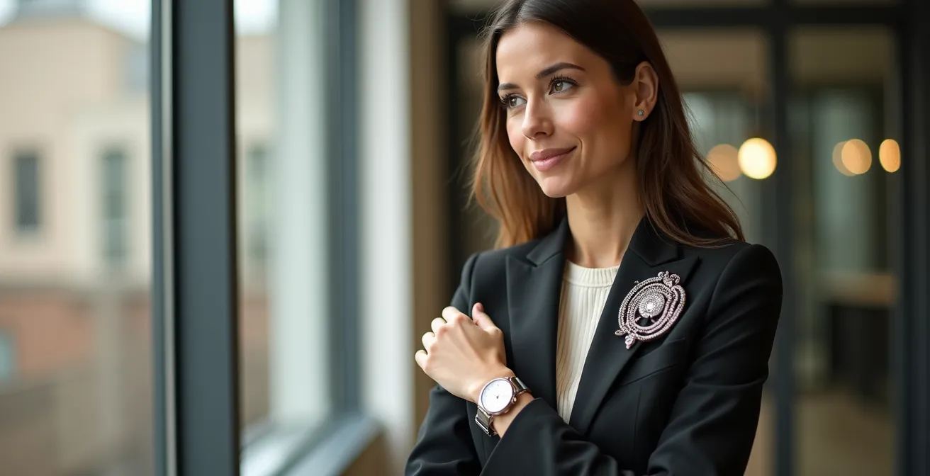 Professioneller Look mit elegantem Statement-Accessoire