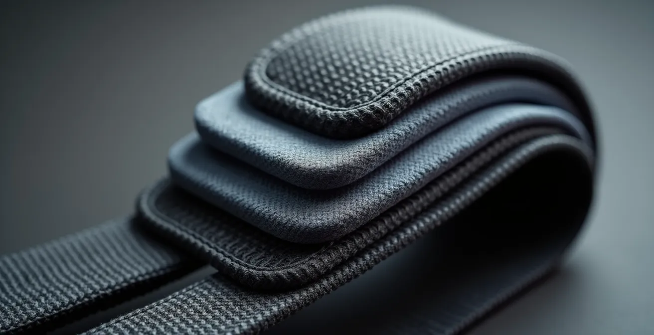 Detailaufnahme gepolsterter Schultergurt mit ergonomischer Gewichtsverteilung