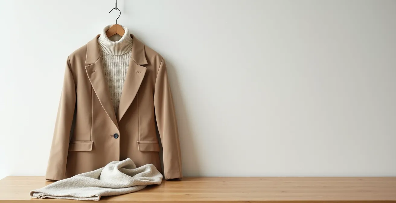 Geschichtete Kleidung mit Blazer über Pullover für eine moderne Silhouette