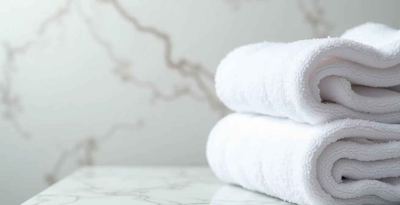 Stapel frischer Mikrofasertücher für die Gesichtsreinigung