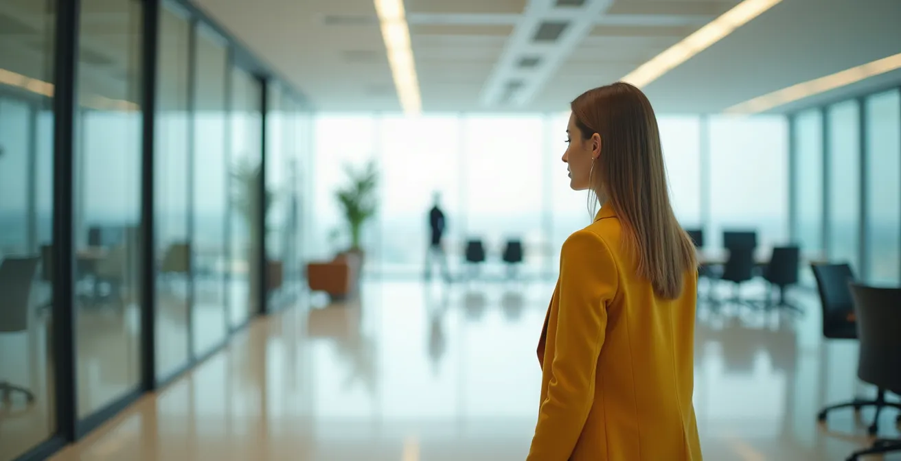 Professionelle Frau mit charakteristischem Accessoire als persönliches Markenzeichen