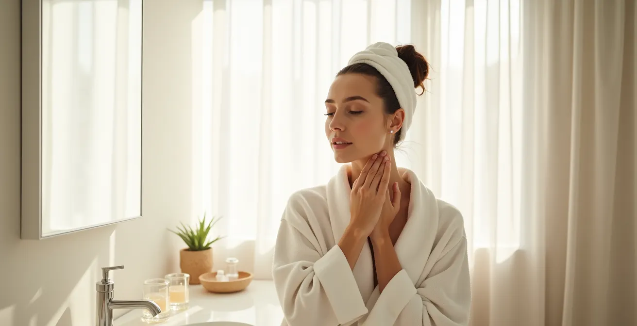 Sanfte Retinol-Anwendung an Hals und Dekolleté