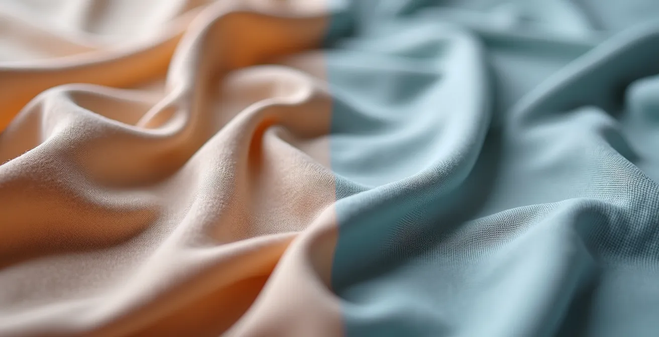 Makroaufnahme hochwertiger Naturfasern im Vergleich